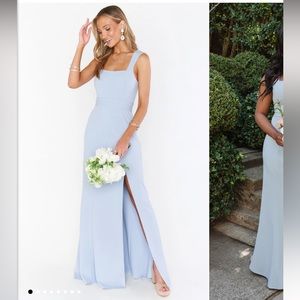 Show Me Your Mumu Paris Gown Steel Blue Stretch